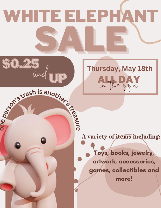 StBernardDPCDSB's tweet photo. 🐻 The annual 'White Elephant Sale' organized by our Grade 8 classes is scheduled for next Thursday in the gymnasium.   There is a variety of items including: artwork, books, games and toys.  Prices begin at only $0.25.  Please bring a reusable bag for your purchases. https://t.co/K5fGSKSubM