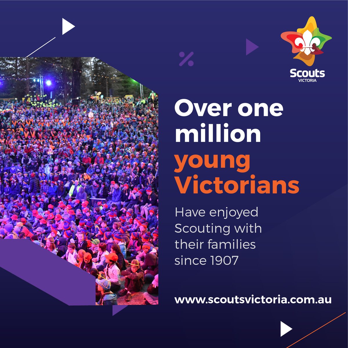 In Victoria alone, we’ve had over one million young Victorians join Scouts since 1907 and today, there are over 47 million Scouts in the world from 155 national organisations. Scouting encourages children to lead and mistakes as that's how they work out how to be successful.