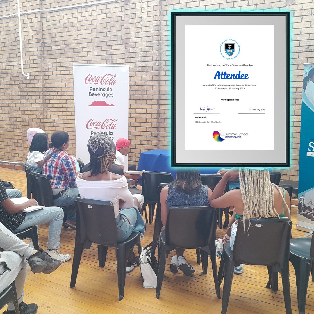 🎓 We're proud to announce that 20 of our participants received certificates for completing the 3 day &amp; 5 day lectures at the UCT Summer School, a total of 160 certificates! 🙌 We're grateful to UCT Summer School for bringing these lectures to our community.