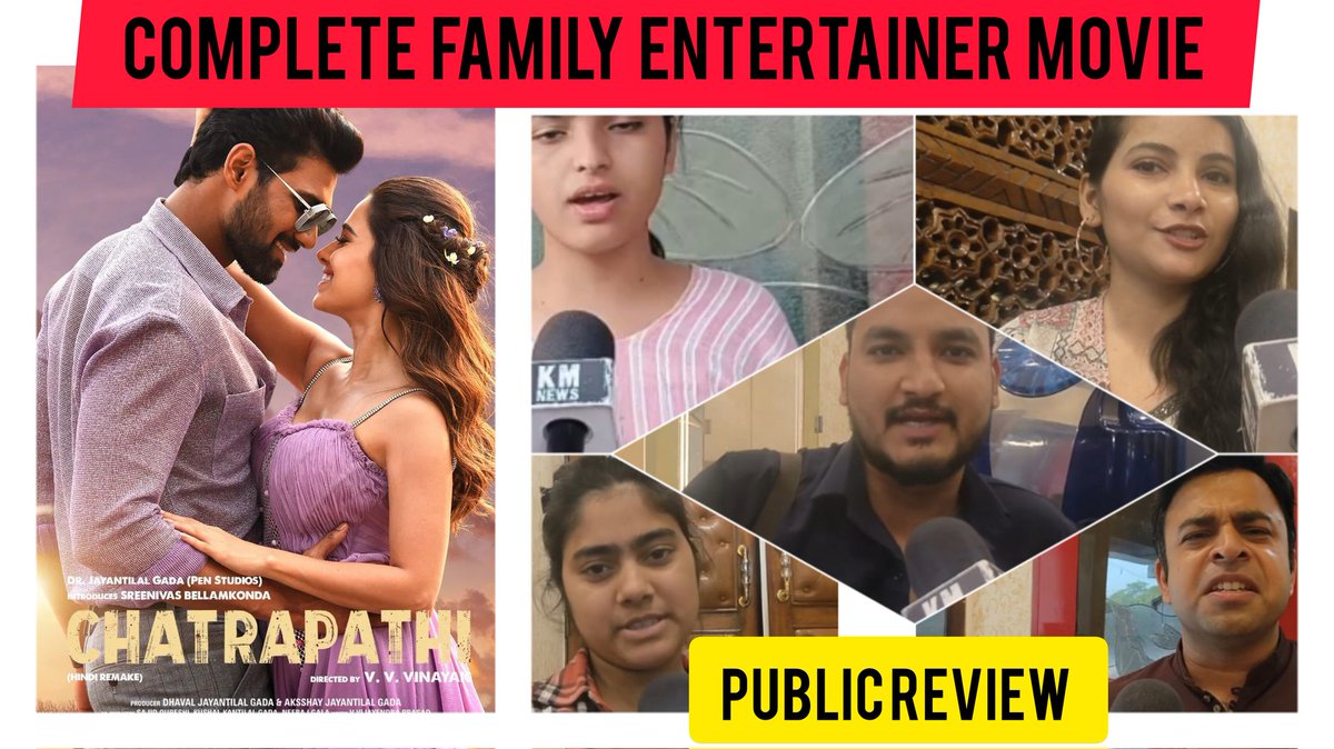 KMNews12's tweet photo. KM Hindi News:Chatrapathi Public Review| Movie Review|Nushrat Bharuccha| Sai Sreenivas Bellamkonda Movie Review Link 👇
https://t.co/hAQLUMELOS
@KMNews12 @Nushrratt
@chatrapathi #chattrapathi #nushratbharucha #saisreenivas 
#kmhindinews #kanakmathur https://t.co/eyxDD7dLYu