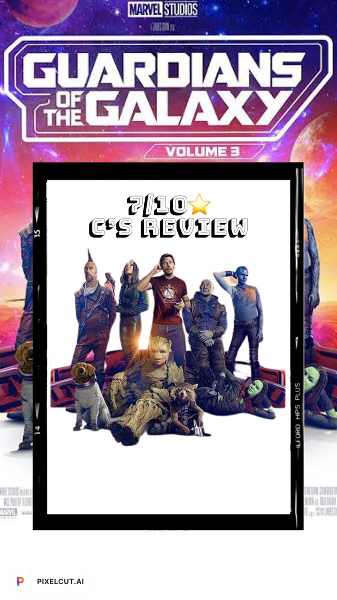 review_c's tweet photo. #GuardiansOfGalaxy3
Verdict : imax Visuals, 3D and emotions make the whole movie beautiful .. nice end to the current GOTG
Rating : 7/10⭐️
#csreview #starlord #rocket #drax #chrispratt #vindiesel #bradleycooper #chukwudiiwuji #pomklementieff #davebautista #karengillan #seangunn https://t.co/qCc9WC99rN