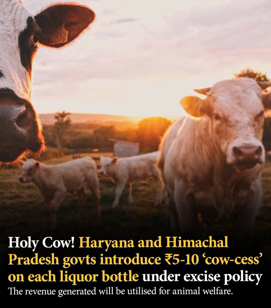 Paap Punye ek sath..

Cow Cess in Haryana against each liquor bottle..