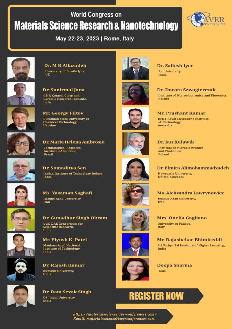 AverConferences's tweet image. Final Call!!
#submitabstract #registernow
lnkd.in/gbjPEwht
materialsscience@averconferences.com
#onlinemeet #Italy 
#MaterialsProcessing #nanotechnology #electronics  #photonics #biomedicalengineering #drugdelivery #nanomedicine #polymerscience #SoftMatter #biomechanical