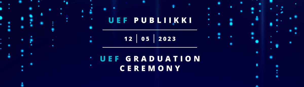 UniEastFinland's tweet photo. Tervetuloa seuraamaan #UEF’in yhteistä publiikkia verkossa tänään 12.5. klo 12 alkaen!
Welcome to watch the UEF Graduation Ceremony online today, 12 May, starting at 12:00 (Finnish time)!
Linkki Vimeoon / link to Vimeo: https://t.co/Jrfc90QYvV.
💙 #madeinuef #WeAreUEF https://t.co/hf3ovnHhVy