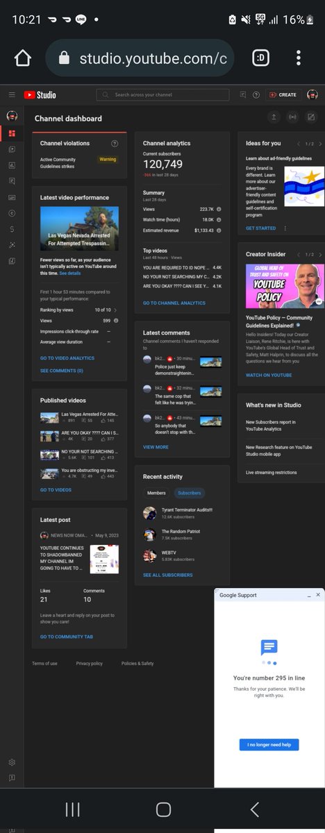 FloydBlizaro's tweet photo. @TeamYouTube i have not receive support yet its been 4 days now fix my channel please my videos are being hidden from search and discovery https://t.co/SfALGjhj5O https://t.co/0ix0xaspkT