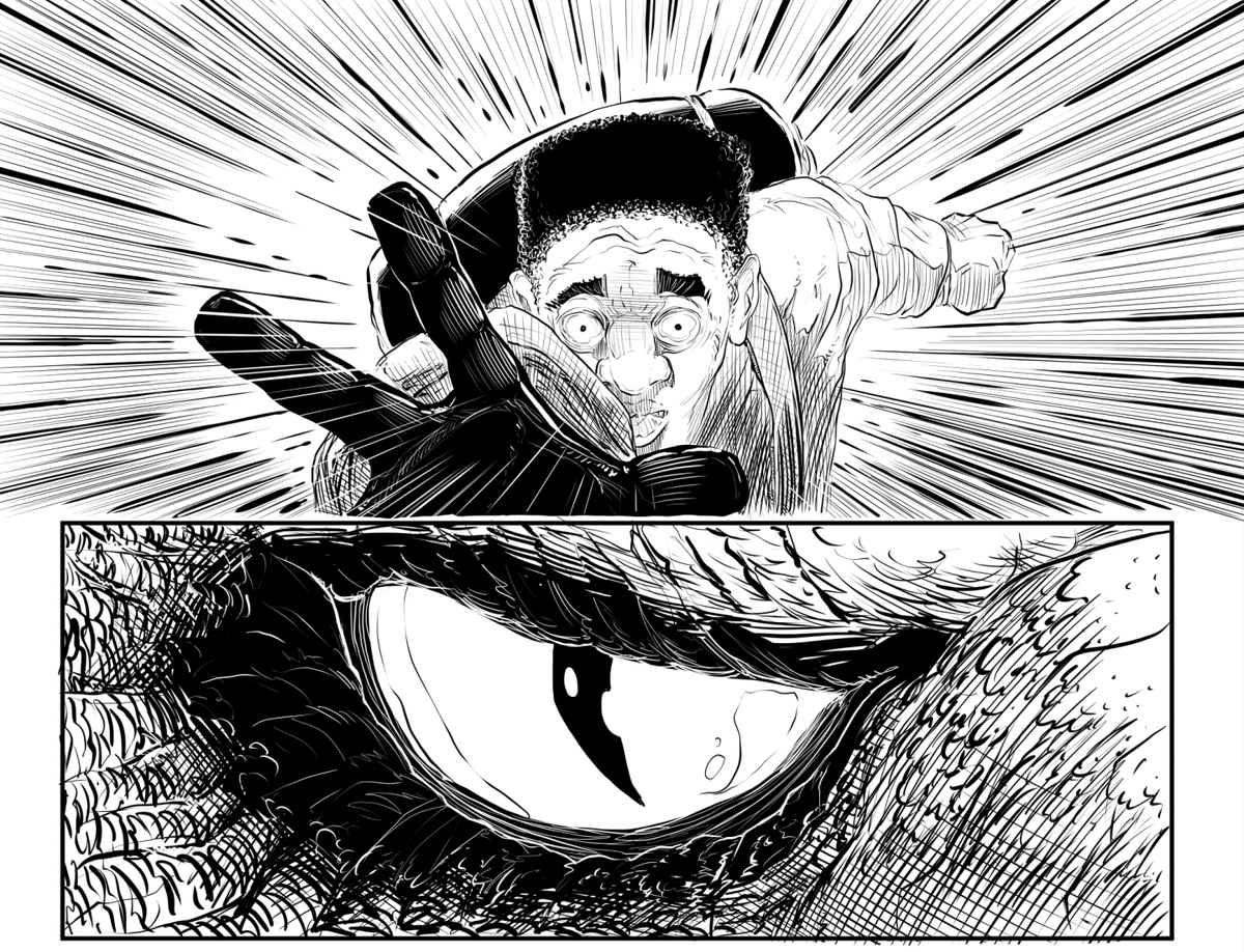 DonDrawsStuff's tweet photo. Page 4, panels 1 and 2.
Z'Lunar #2.
#speedlines
#scifi #indie #COMIC
#comicsgate
(BTW, if Tee Franklin is watching from behind a sock puppet acct, YES...I'm a WHITE MAN writing and illustrating a kick ass story about a BLACK skinned superhero. AND I DIDN'T ASK YOUR PERMISSION.)
@EthanVanSciver