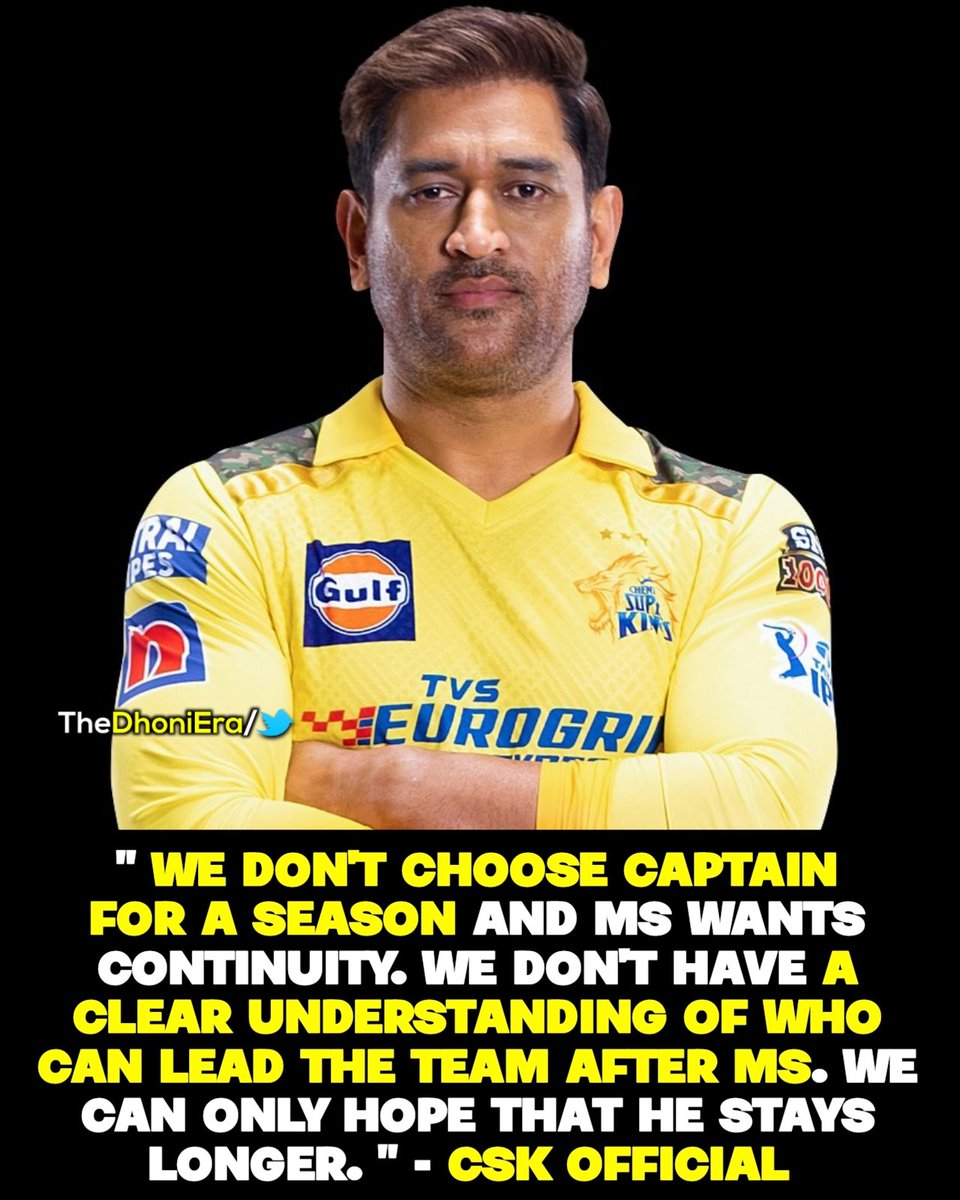 TheDhoniEra's tweet photo. "We hope that MS Dhoni stays longer" - CSK official !! 🥹💛

@MSDhoni #IPL2O23 #WhistlePodu https://t.co/FsT7gHXpOX