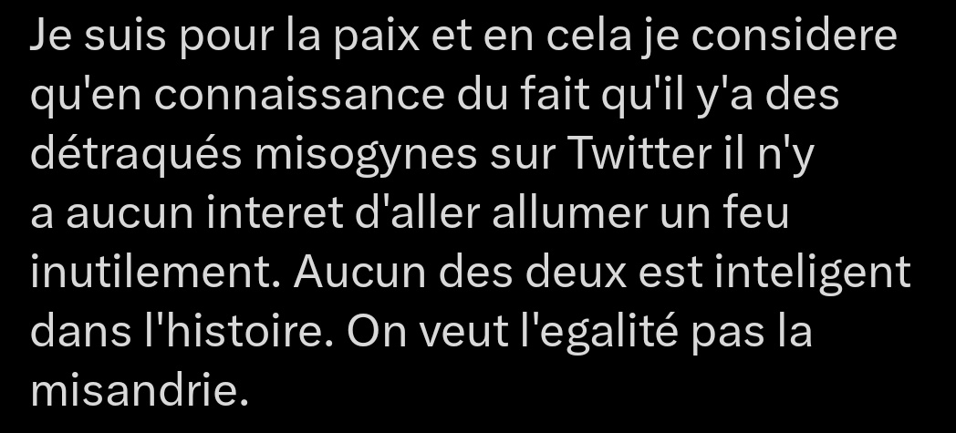 DessertTaCause's tweet photo. On rappelera cependant que que le sexisme n'est pas symétrique et que mettre au même niveau misogynie et le concept non existant de misandrie c'est qu'on n'a pas comprise.fonf du problème. https://t.co/KoHMtqHAju