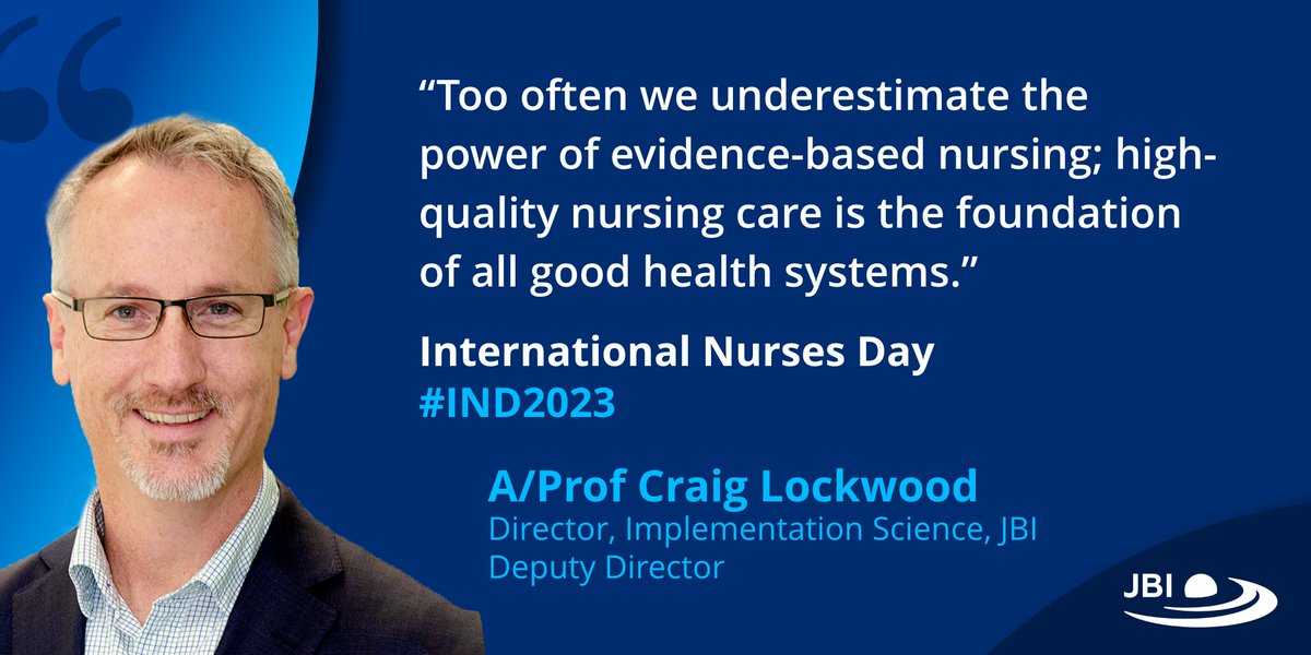 A/Prof @CraigSL01, Director of #JBIEBHC Implementation Science, is responsible for JBI education, training, software, methods & methodology for evidence implementation.
 
Learn more about Craig 👉ow.ly/ym8Q50Ol7PQ

#IND2023 #INDCharter #OurNursesOurFuture @ICNurses