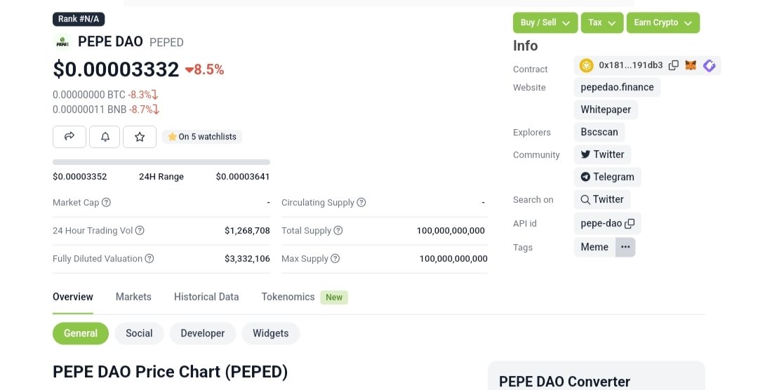 PEPE DAO - Pepedao.club - Crypto Scams Sites