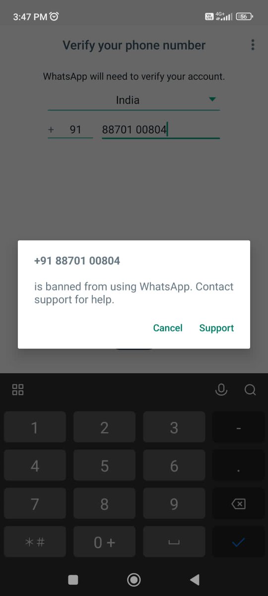 aaravindhan49's tweet photo. @WhatsApp Without any reasons my WhatsApp number banned please review my account and unbanas soon
My no.+91 8870100804 https://t.co/GqqFwOd4Qq