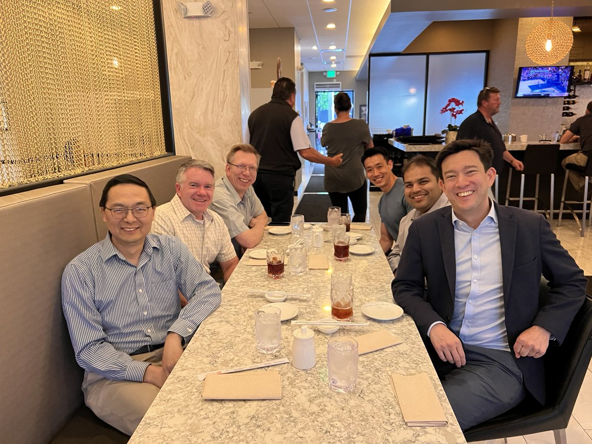 Shared a lovely meal this evening with Prof Jason Chin of @MRC_LMB and Dr Brian Hurley of @Novartis who are visiting @ChemistryUIUC for the Novartis Lecture tomorrow at 2:30 pm. Come join us! @HuiminZhaoLab @angadmehta @ChanLabUIUC