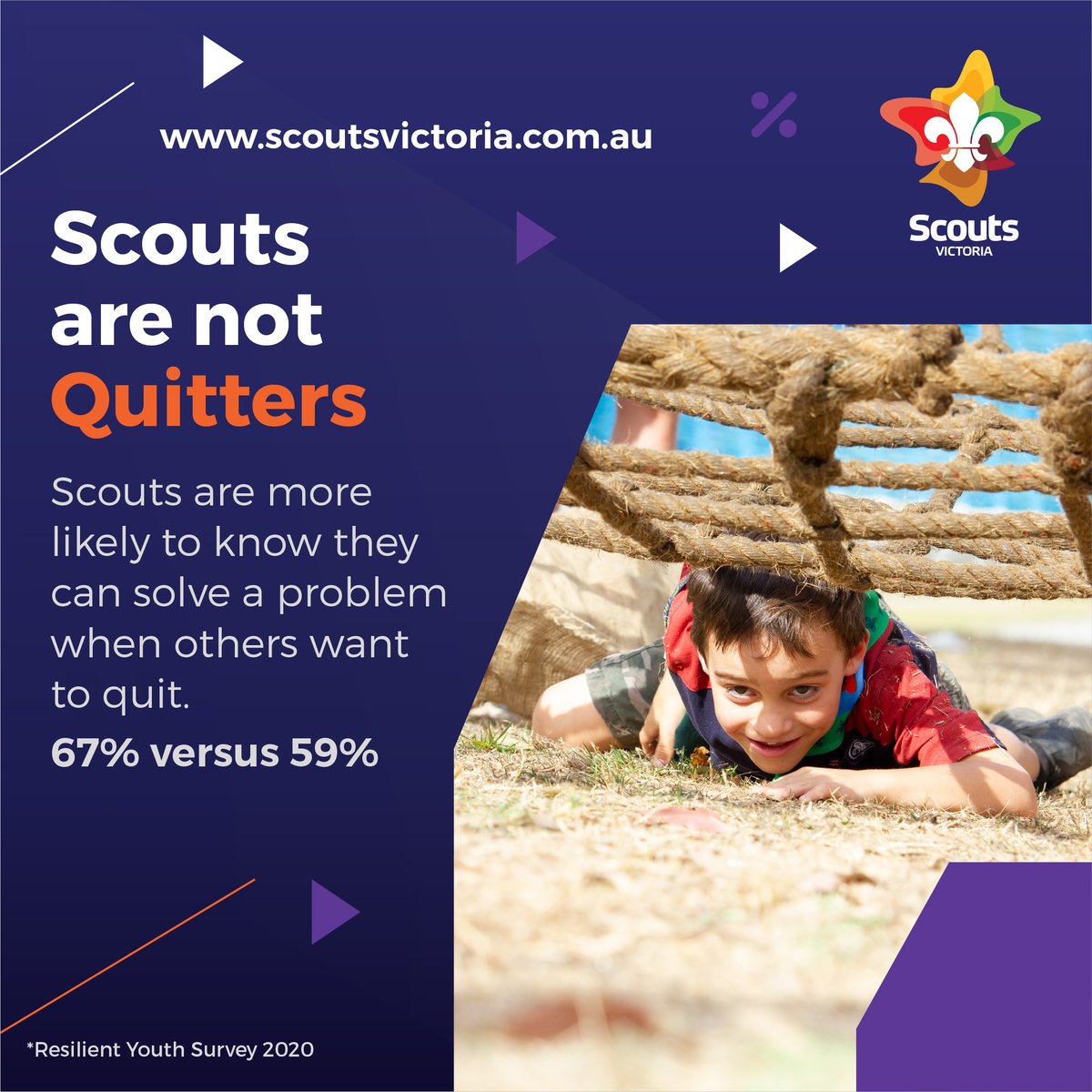 Scouts are not quitters! Our youth members are taught important life skills by leading and doing. These skills then help them tackle all problems faced in life.

Learn more at bit.ly/scouts-victoria and see all the skills that Scouting has to offer!

#beascout #scoutsvictoria