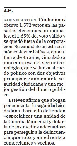 CsDonostia's tweet photo. ¡Buenos días!

Os dejamos las declaraciones de nuestro candidato en Diario Vasco.

A partir del #28M vamos a gestionar la ciudad al servicio de todos los donostiarras.

En Donostia, vota Ciudadanos

 #Libérate https://t.co/0YYE9YD4oA