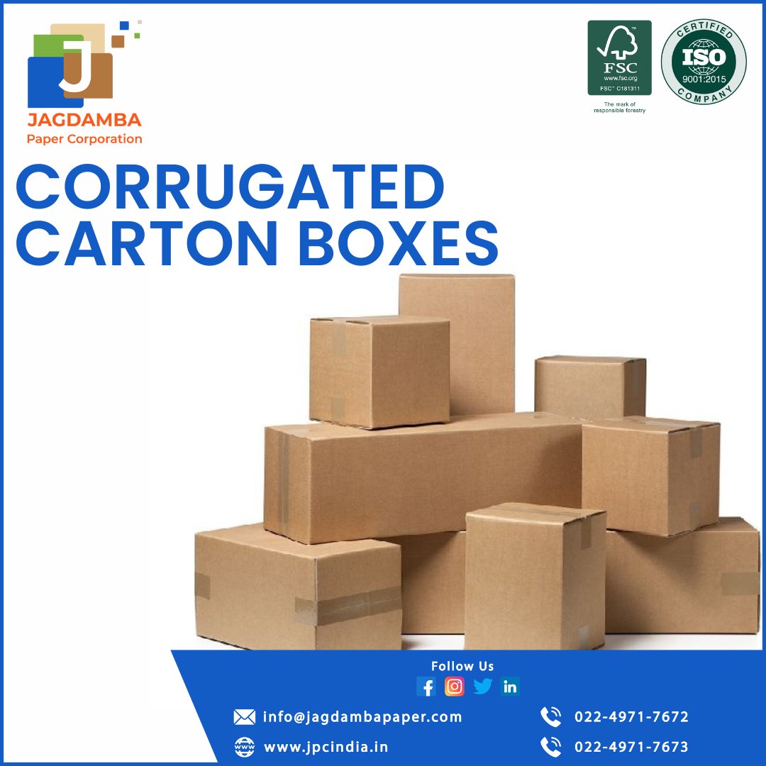 Top corrugated box supplier in india. Choose Jagdamba Paper Corporation for top-quality packaging solutions. Customizable designs, eco-friendly options, and unmatched excellence. Elevate your brand with us.

#corrugatedboxes #testlinerpaper #jpcindiapaper #papermaking #india