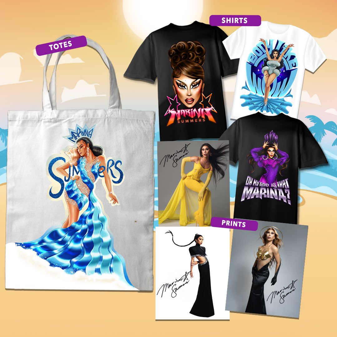 The Summer Souvenir Shop opens exclusively at @rupaulsdragcon 🛍️🏝️

Cop these limited items at BOOTH 602 and get a meet &amp; greet with your Filipina Diva! Exclusive deals and bundles are also available!

See you there!