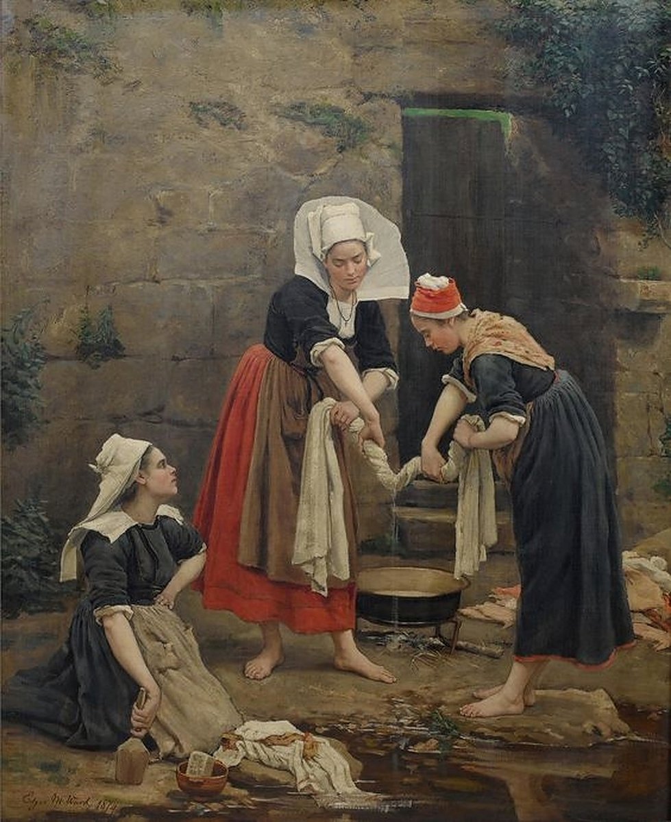 Edgar Melville Ward
1839-1915
#genre #painter #American #artist #painting  #art #canvas #washingday