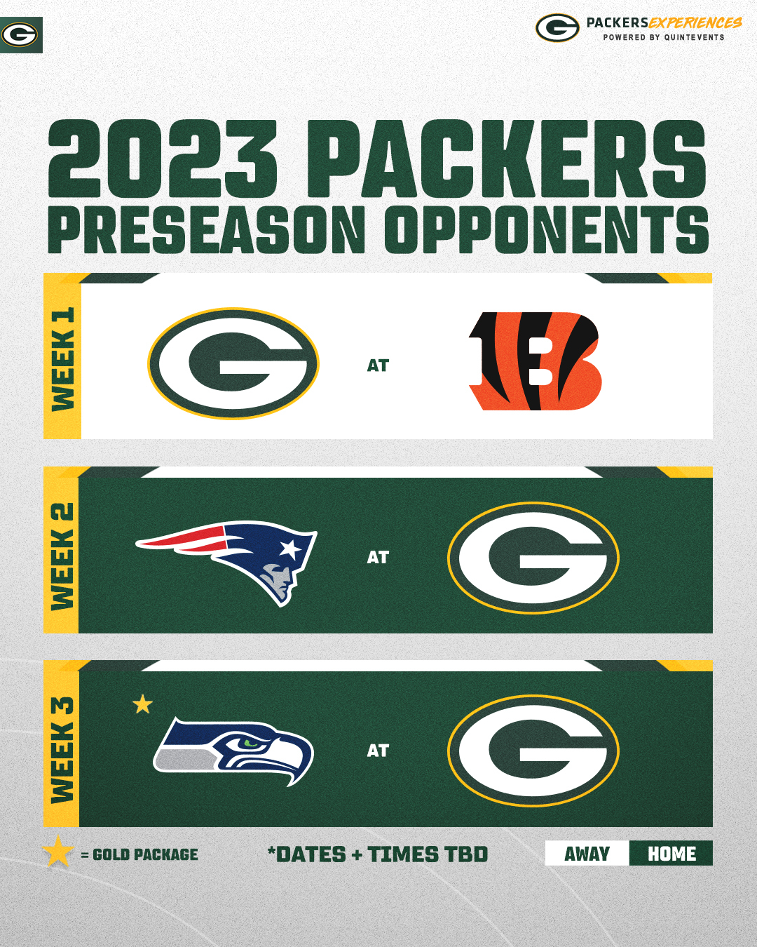 Green Bay Packers on Twitter "Preseason opponents are set. 📆 https