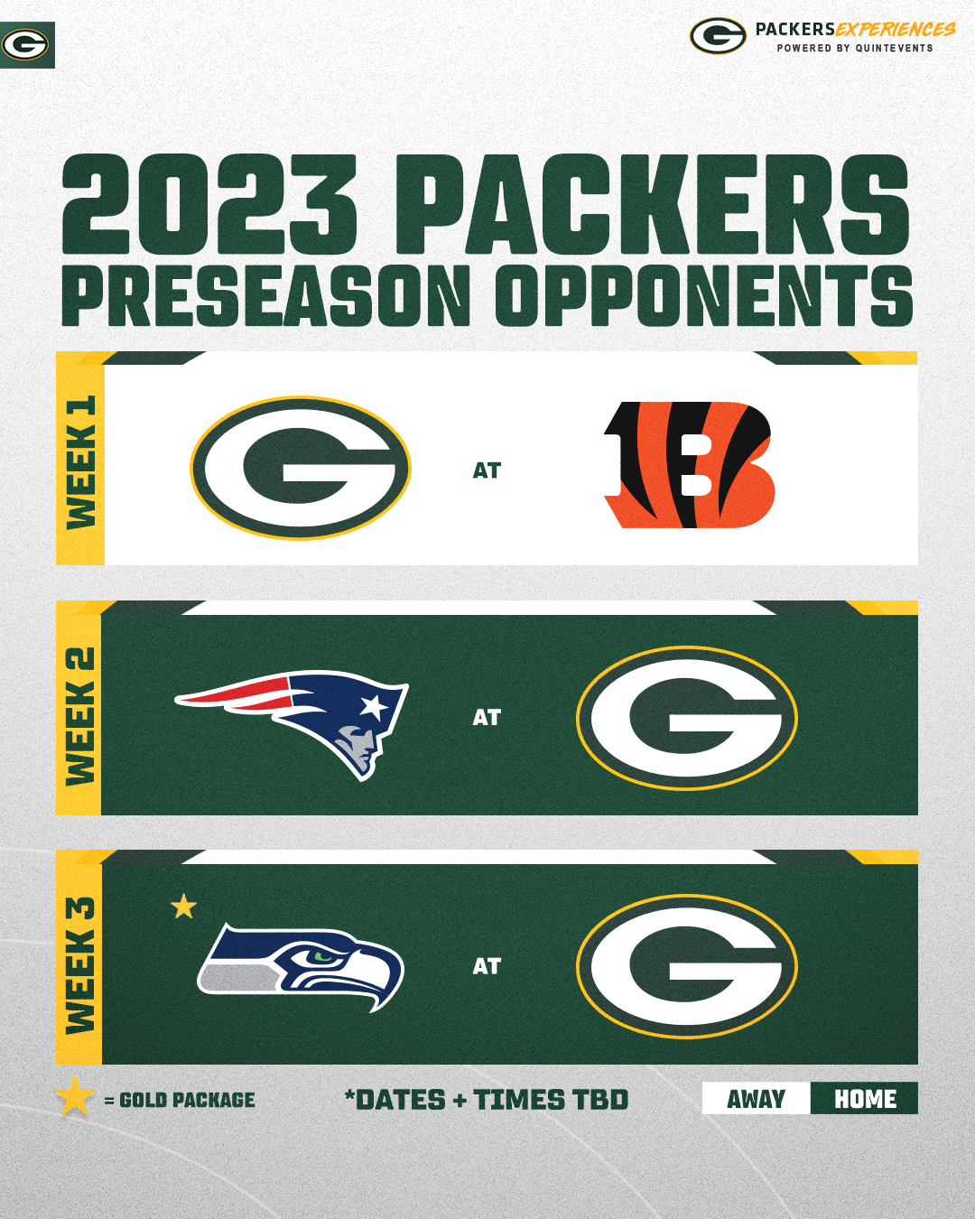 green bay packers gold package