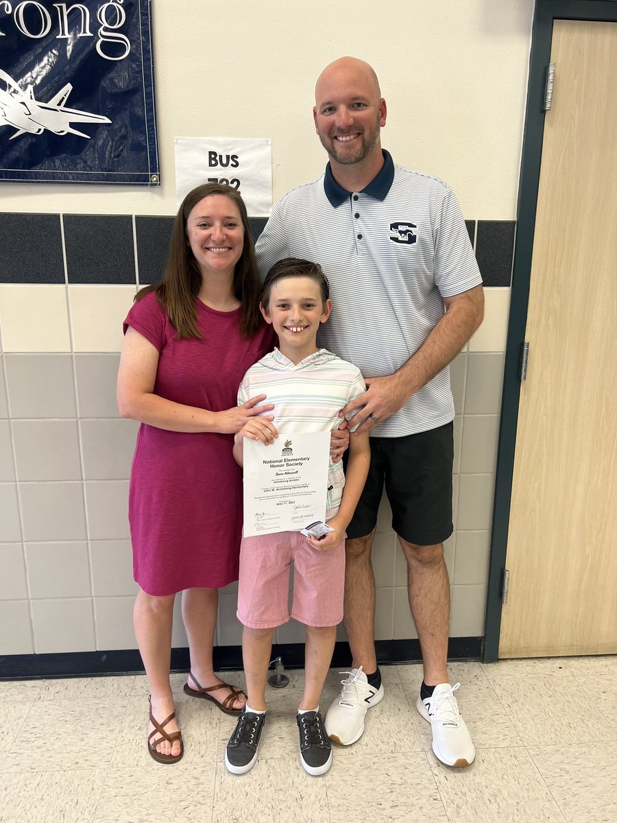 Proud of our big guy who made media team this week and was inducted into NEHS.