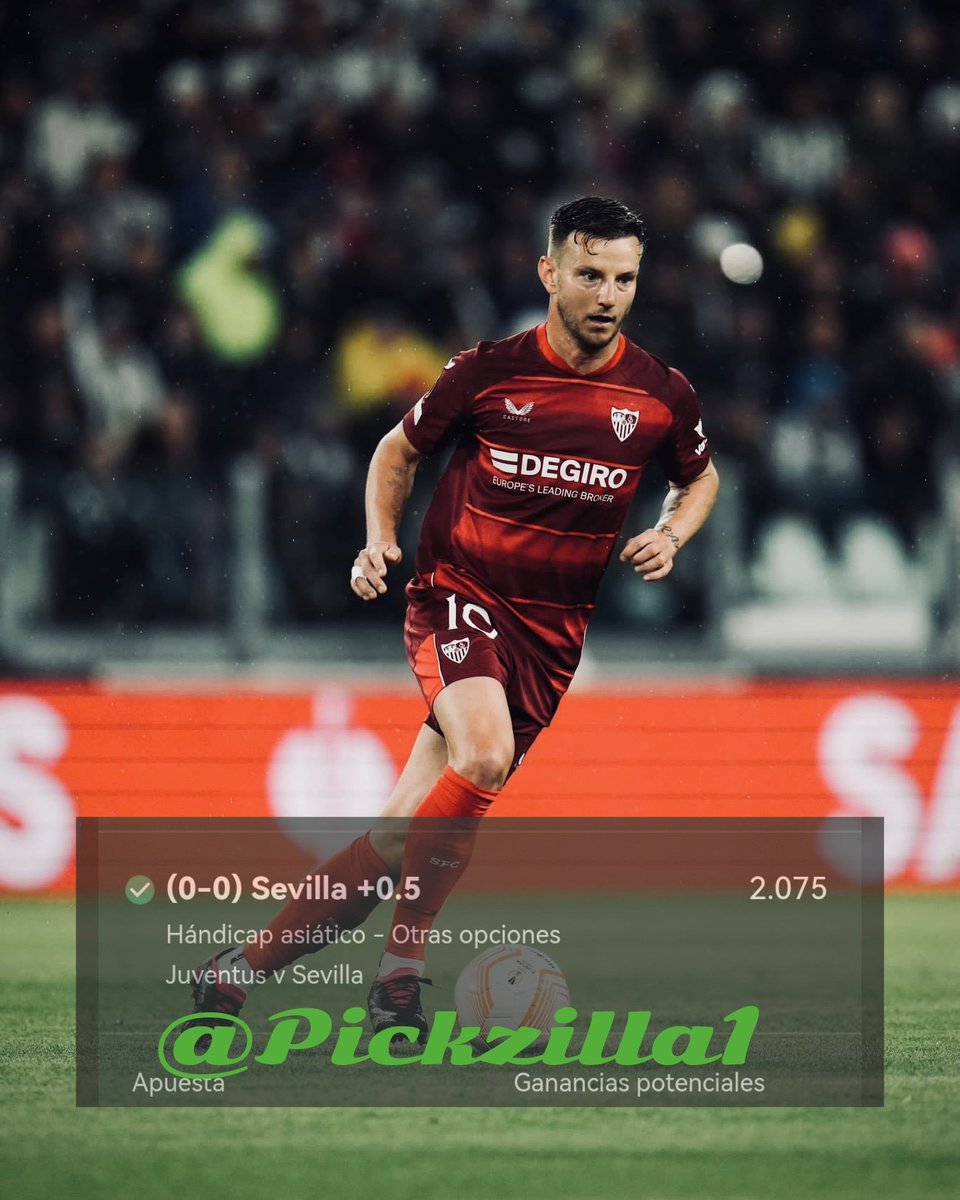 Pickzilla1's tweet image. #UEL
PERRO PICKETAZO👌

JUVENTUS🆚SEVILLA

SEVILLA +0.5 HA [2.075] 5u✅

#JuventusSevilla #bettingpicks