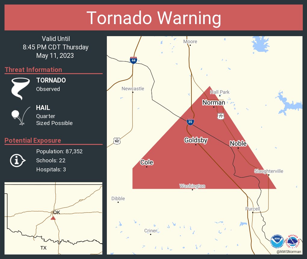 NWS Tornado on Twitter "Tornado Warning continues for Norman OK, Noble