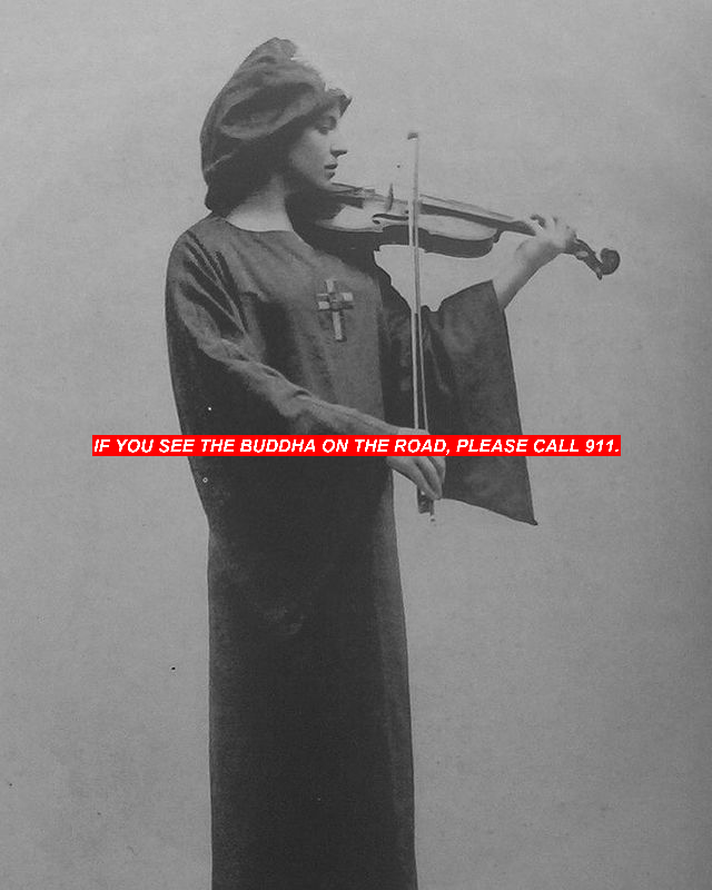 enkiv2's tweet photo. IF YOU SEE THE BUDDHA ON THE ROAD, PLEASE CALL 911. #BarbaraHolzer #JennyKreuger https://t.co/lRz6Dyudm7