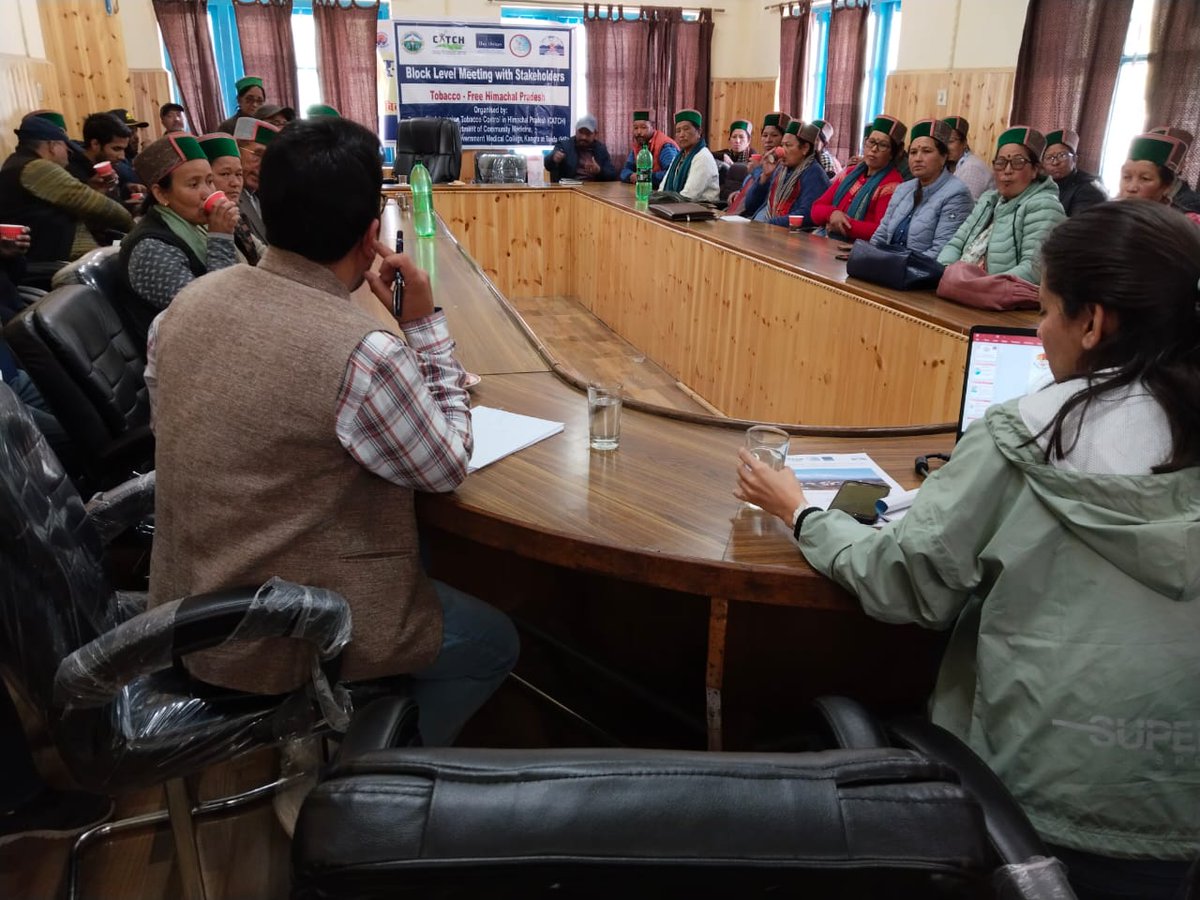 CDrpgmc's tweet photo. Block level meeting for Dept. of Panchayati Raj of Kalpa Block of District Kinnaur on 9th May 2023 at BDO Office, Kinnaur to discuss “Tobacco Free Panchayat”
@TheUnion_TBLH
@CMOFFICEHP
@nhmhimachalp
@CTFKGlobal https://t.co/f9rDARdI18