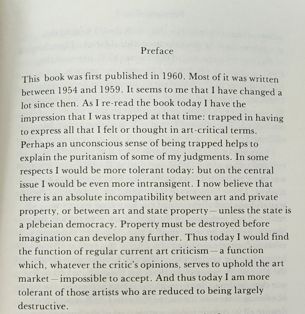 atlajala's tweet photo. reading Permanent Red, John Berger's brilliant first collection of essays, which, even in the preface, may have my favorite first paragraph I have read in a good while https://t.co/WcRNUbWxBD