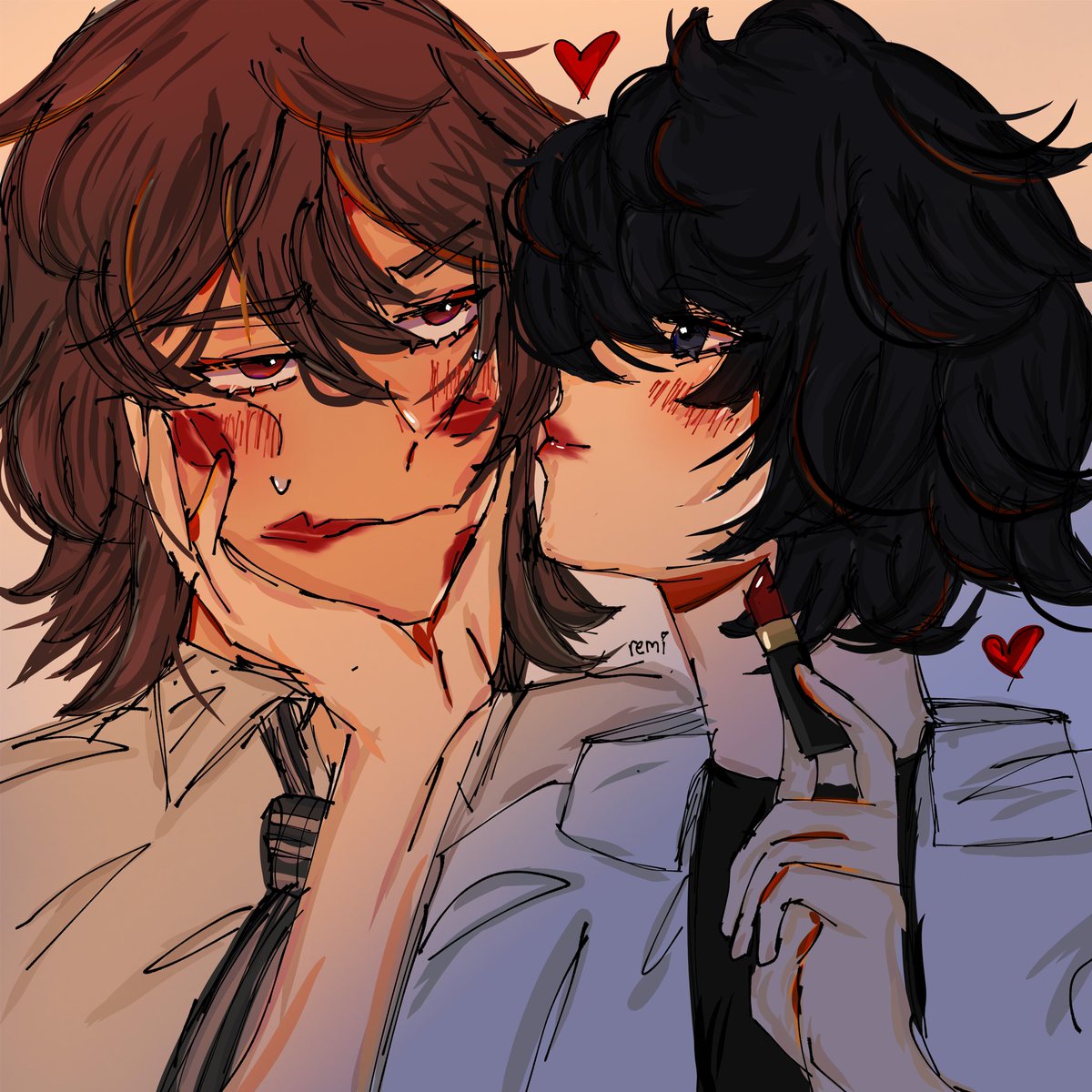 idk if tl is active but i wanted to post this #akeshu #persona5 #shuake