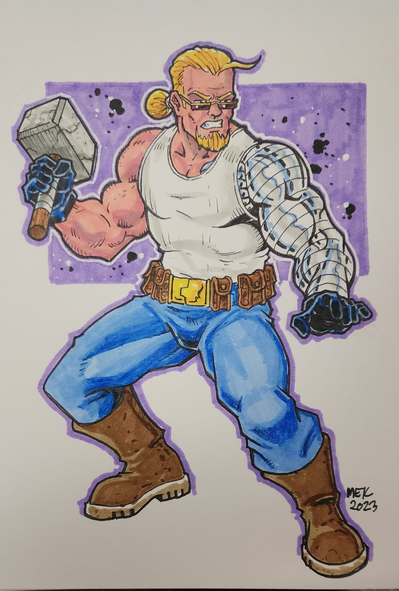 MEK71's tweet photo. My character Thor Jones marker drawing. It has been awhile since I drew him. 

#creatorowned #comics #marker #drawing #art https://t.co/j2PrkcMsfB