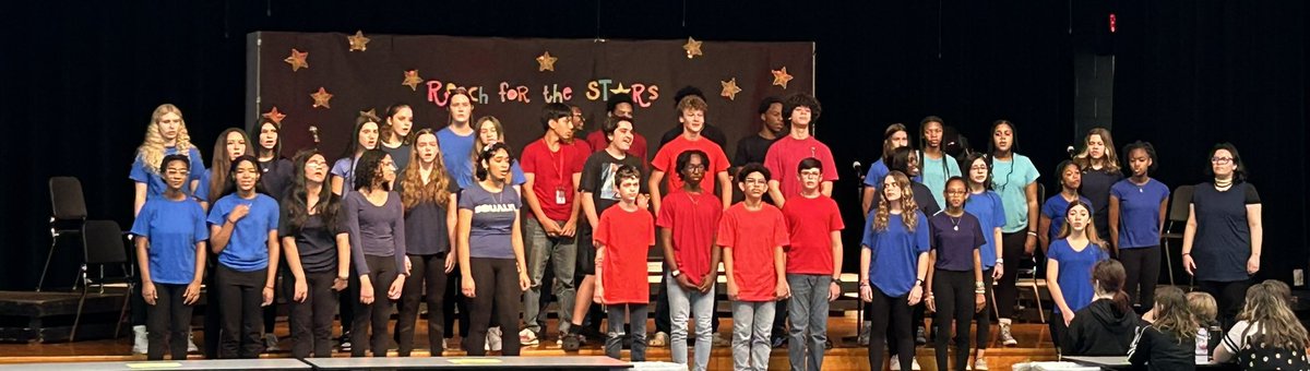 GoodsonChoir's tweet photo. Our Pop Show called “Reach For The Stars” was awesome today! If you missed it, you can come tomorrow (Friday) at 6 PM to see it! @goodsongms @CFISD_FineArts @CFISDFarney @BlackBearkats https://t.co/I3MNgUEojU