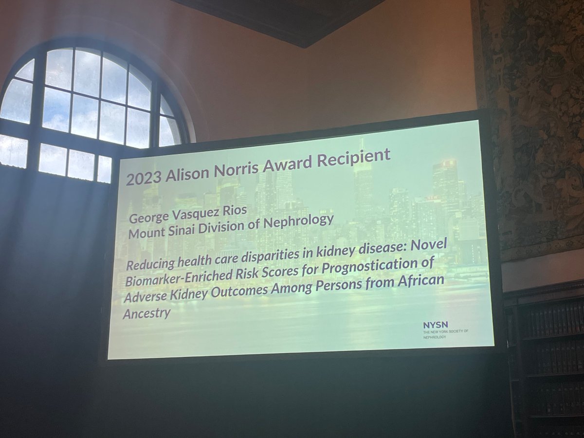 Congratulations to our #nephrology fellows <a href="/RahulM_MD/">Rahul Maheshwari</a> &amp; <a href="/GeorgeVasquezR2/">George Vasquez-Rios, MD MSCR, FASN</a> for their <a href="/NYSNKidney/">New York Society of Nephrology</a> Fellows’ Night presentations!

#Nephrology #SinaiStrong @NYAMNYC