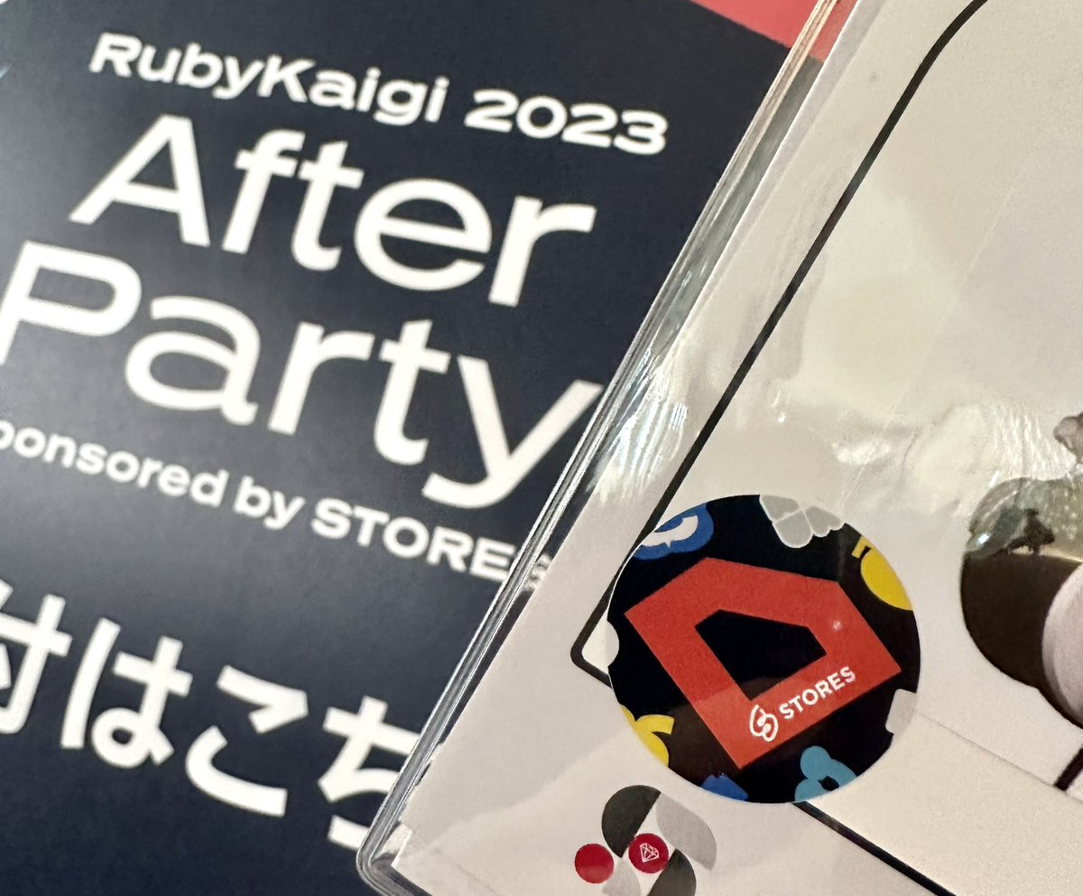 huin's tweet image. All After Party attendees needs to check-in and get a sticker!! Please visit to STORES&apos;s sponsor booth, and get it 😆 #rubykaigi #RubyKaigi2023