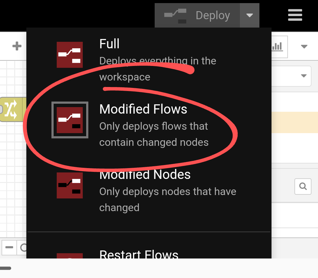SACHlNG's tweet photo. I was years old when I realized you could deploy only modified flows without impacting states of other flows @home_assistant @NodeRED. Did you know? https://t.co/9e6N2zjLXt