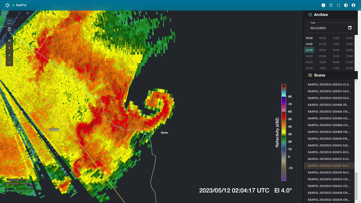 Red Weather on Twitter "Incredible data of the tornado near Noble, OK via RaxPol! WxTwitter OKwx"