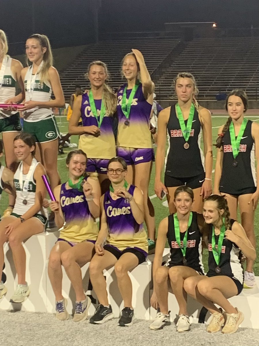 CoachTCanesTF's tweet photo. YEESSSSS!!!!  STATE MEDALISTS!!! 🏅Girls 4x800M Relay!!! CONGRATULATIONS AGB, “Bruh”, Vivi V, and @elizzza_5 !!!  New School Record!! 10:06! SO PROUD OF U!!!! #canesgofastwithabaton! #trackfamilyproud! @cvilleschoolsys @BartowSportsZon https://t.co/4vjUs3sFC9