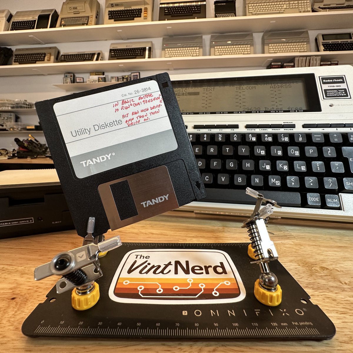 thevintnerd's tweet photo. Floppy Disk Friday! with Classic Written Notes on the label 😜
#TPDD #TandyPortableDiskDrive #Tandy #RadioShack #TRS80 #Model100 #M100 #ModelT #FloppyDiskFriday #Omnifixo #VintageComputing #RetroComputers #RetroGaming #WallOfRetro #NerdsOfVintage #HappyNerding #TheVintNerd https://t.co/2lUmyyx4qF