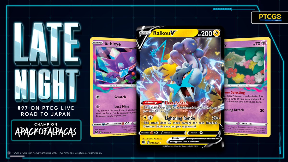 ptcgostore's tweet photo. 🤖Trainers!🤖
Welcome back to Competitive Friday! This time we have the deck piloted by the @LateNightPTCG #97 on PTCG Live | Road to Japan Champion APackOfAlpacas: Lost Box!
Find many cards from this deck right here! ▶️ https://t.co/l43zXmIw70 ◀️
#PtcgoStore #pokemon https://t.co/4jYh2tPEHB