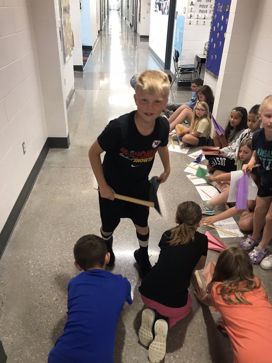 MrsAdams03's tweet photo. It’s a big day in a 3rd grader’s life when their teacher asks them to make a paper airplane! Today we practiced measurement and making line plots but having a paper airplane flying contest. https://t.co/W8HvwjPD2S