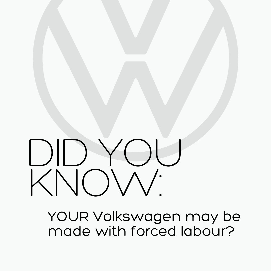 Will you tell the world @VW has the MOST ties to the Uyghur Region than any other car company? VW operates a factory there AND sources parts that may be made with forced labor.

Is VW putting profits over people? It's PAST time for VW to exit the area and #EndUyghurforcedlabor.