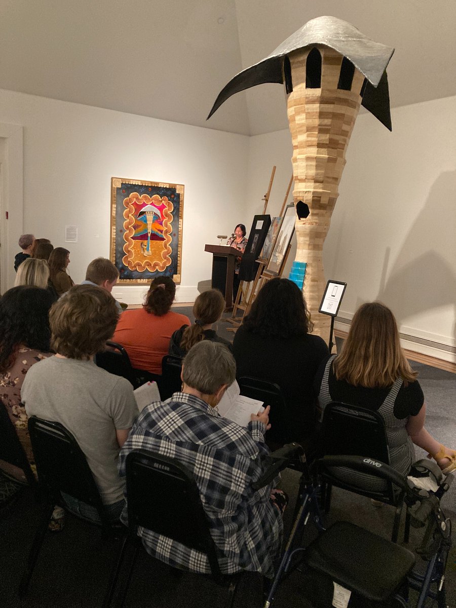 UNMFA's tweet photo. Congratulations to all the writers in the new issue of @13thFloorMag, including Toni Allen, a graduating student whose work won second place in the poetry contest! Thanks to @LFCoutley and her team for hosting a terrific reading in the Weber Art Gallery https://t.co/FEiaSC7dJI