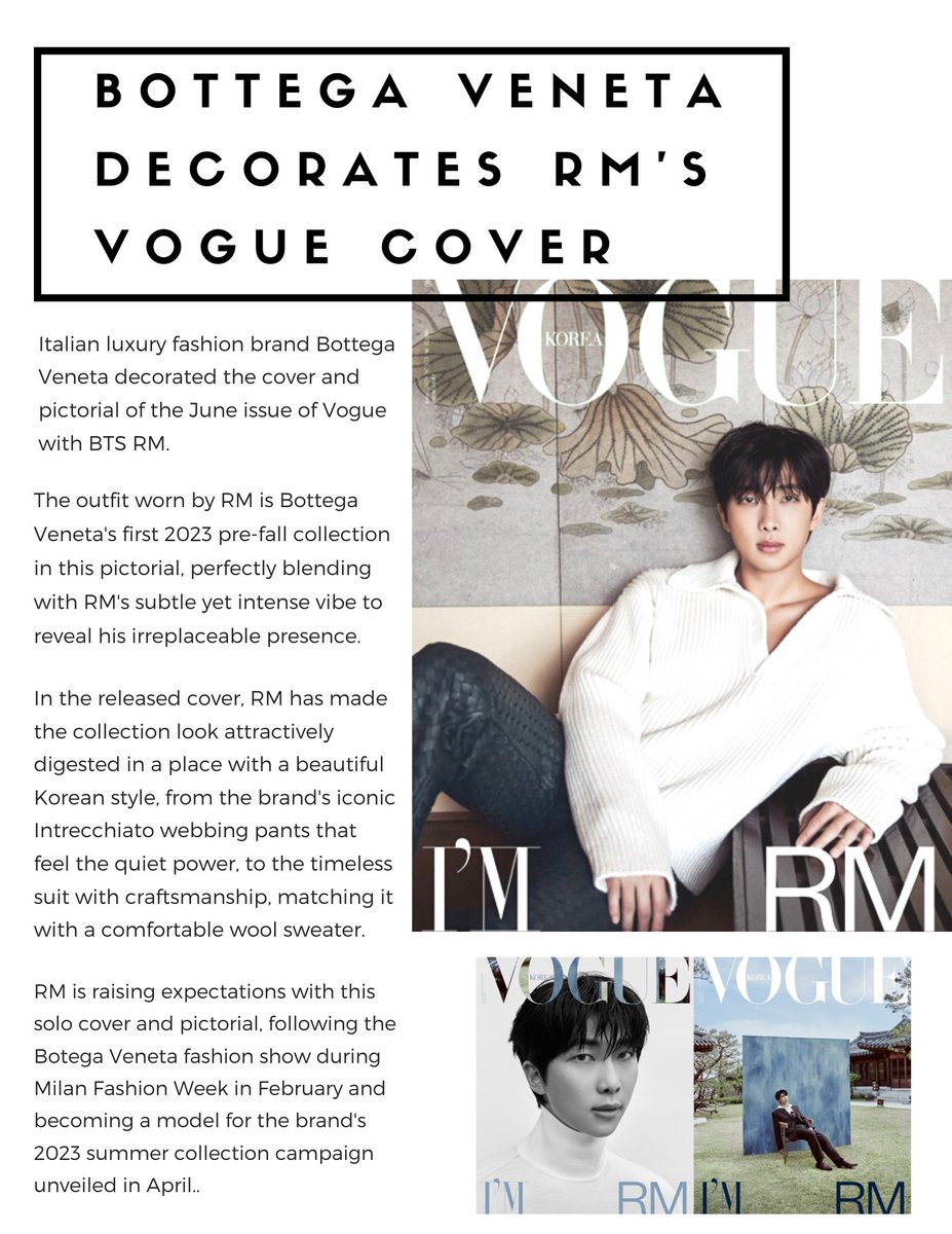 Buy BTS RM Cover Vogue Magazine 2023 June Issue