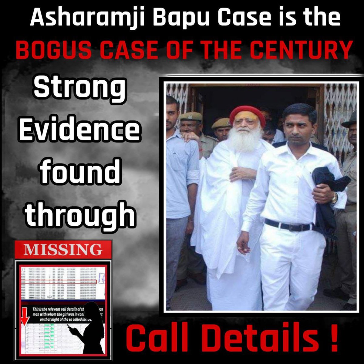 In Sant Shri Asharamji Bapu case Fair Investigation is needed.

Point To Be Noted 👉 at the time of alleged incident, girl was continuously in contact with a suspicious person.

Girl's call Records were hidden from court, why? 

#CallDetailVsJhuthiKahani