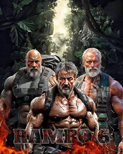 MAActionCinema's tweet photo. Would you watch this?! #rambo6 #sylvesterstallone #arnoldschwarzenegger #dwaynejohnson https://t.co/LrjfvI5lv1