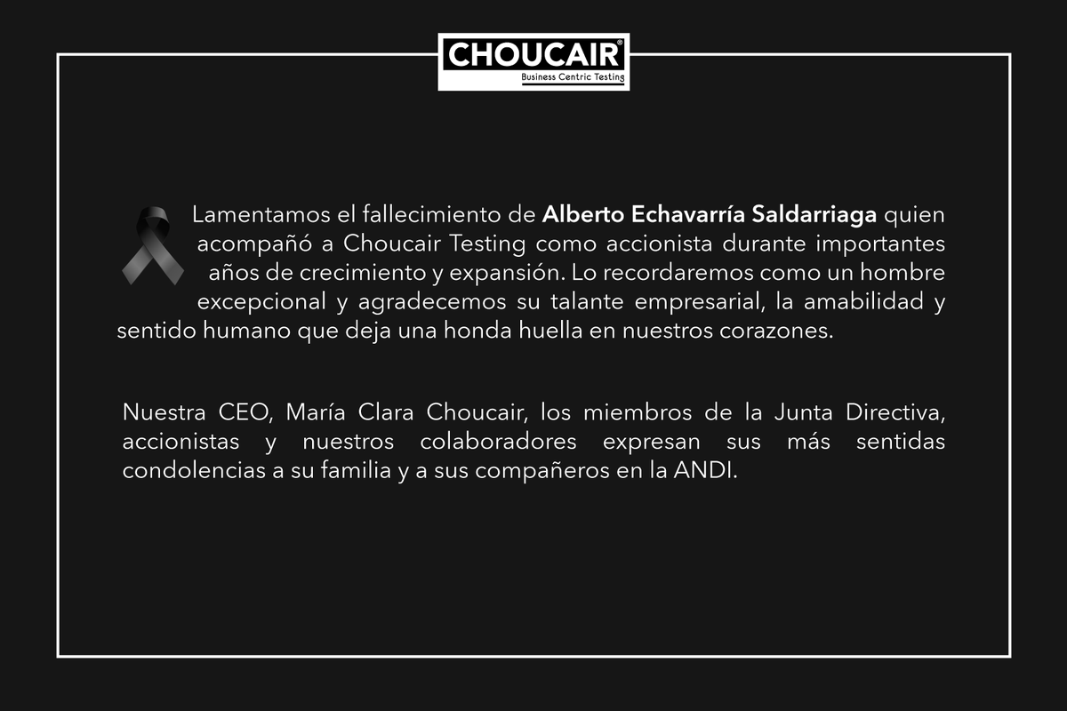 Acompañamos a la familia de Alberto Echavarría Saldarriaga. Nuestras condolencias y abrazo solidario.