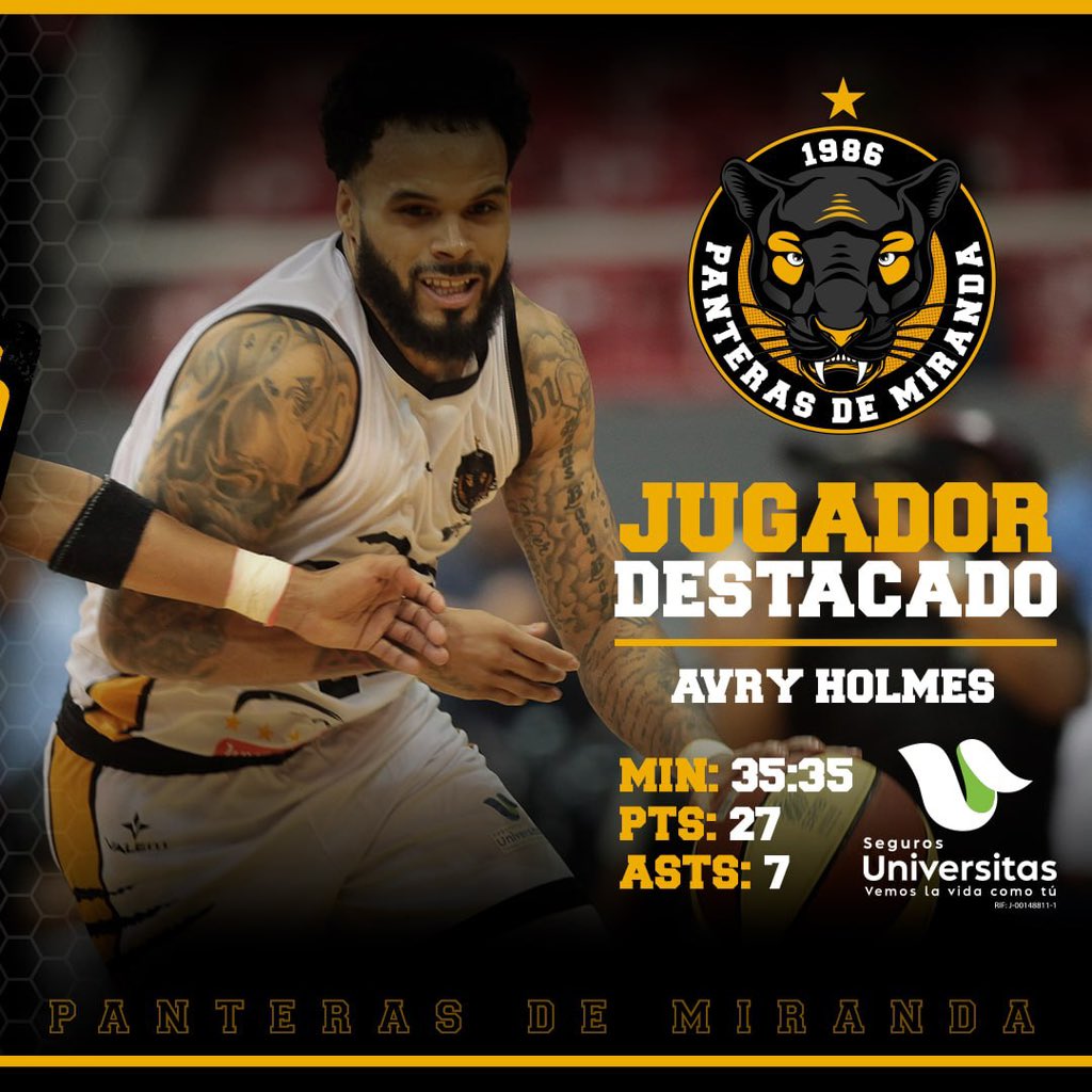 panterasmbbc's tweet photo. Unstoppable

El ritmo avasallante por parte de Avry Holmes (@holmes_avry) no se detiene y en Oriente volvió a tener otra noche altamente productiva

Consiguió su cuarto partido de la temporada con más de 25 puntos (27 en total), de los cuales 12 fueron desde la línea de 3 puntos. https://t.co/9Rd2jgSnPX