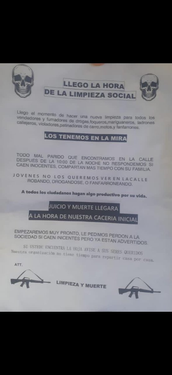 @Deletachira @CICPC0183 @DouglasRicoVzla @PRENSACICPC @REDIPLOSANDES En capacho moren como amenazan a l población los grupos irregulares ojo con eso