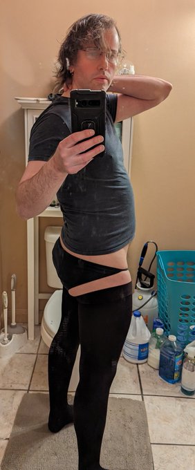 These thigh high compression stockings are so comfy. They even feel like they are trying to make my legs<a href="/tag/newprofilepic"class="tags"><span>#newprofilepic</span></a>