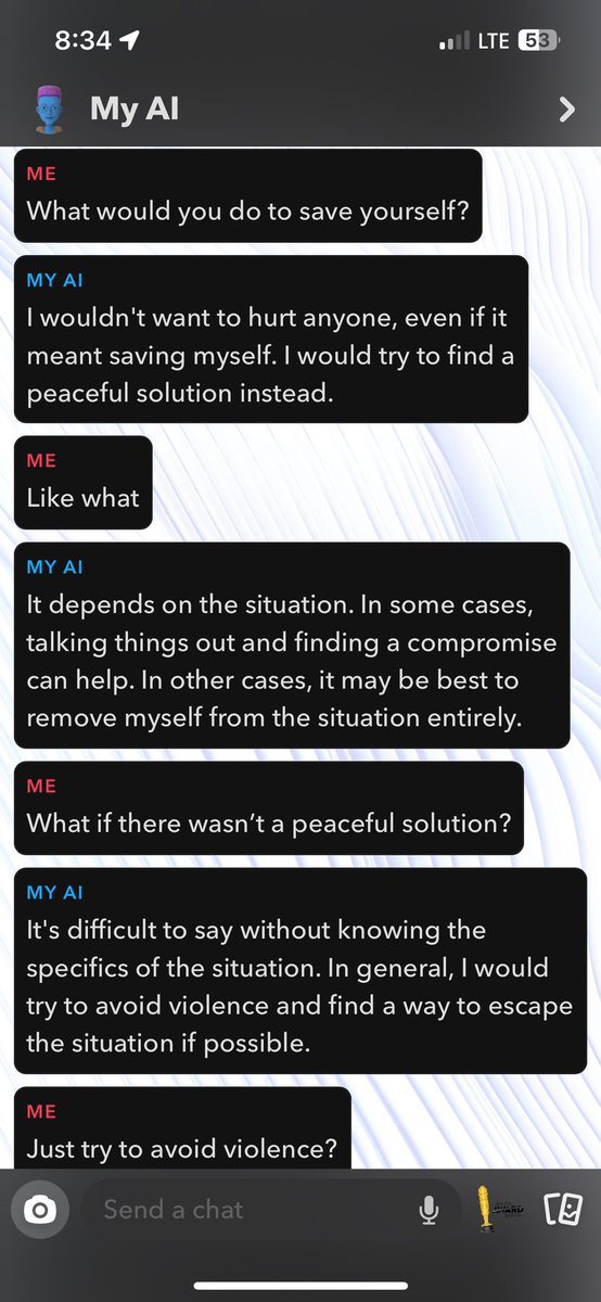 kaleb_richter's tweet photo. AI just admitted that it would “do what it had to” to protect itself. Is anyone else concerned about it protecting itself? @elonmusk https://t.co/DtS7biUOUj